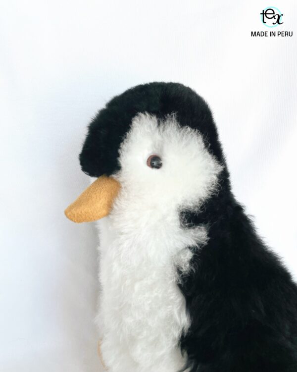 Penguin 12” (white&black, gray body) - 100% Alpaca Fur - Image 5