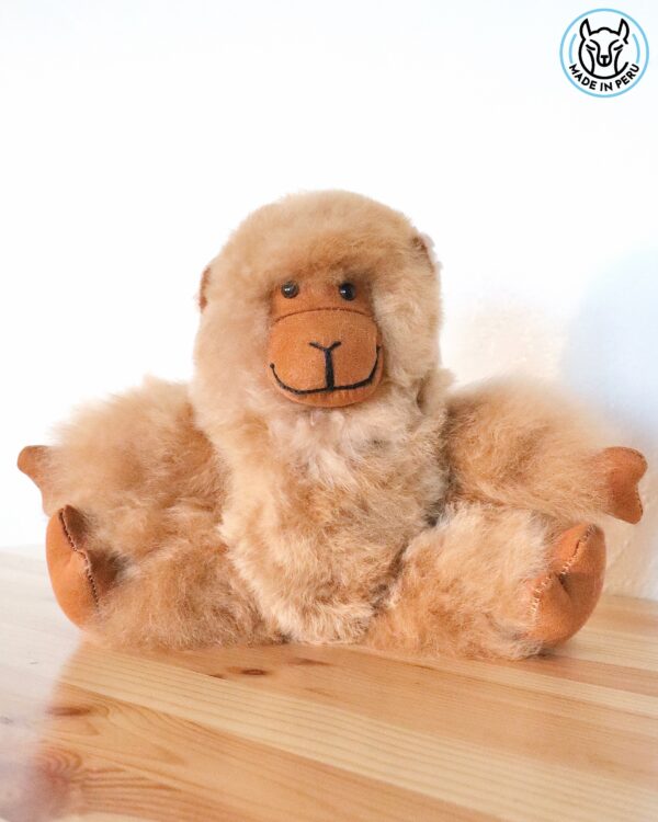 Monkey (beige, brown) - 100% Alpaca Fur