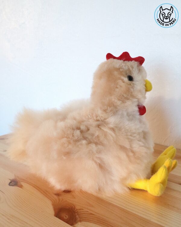 Chicken (white mixed, beige) - 100% Alpaca Fur - Image 3