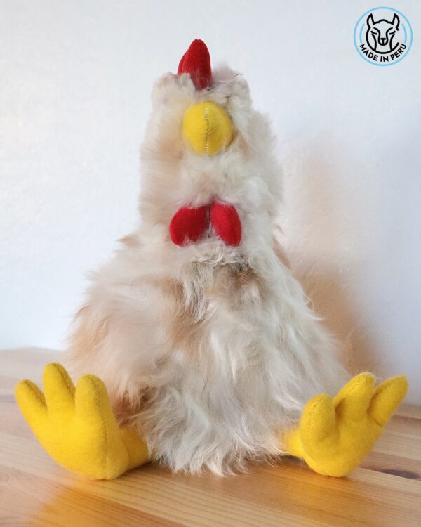 Chicken (white mixed, beige) - 100% Alpaca Fur - Image 2